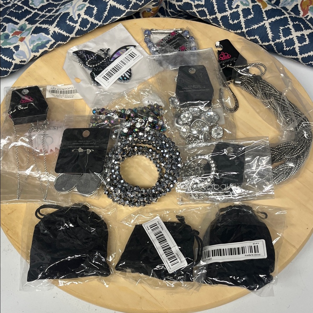 Paparazzi Jewelry Bundle Lot Set with Blue and Silver Highlights